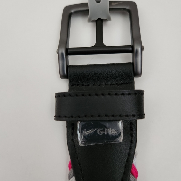 Nike G Flex Large Woven Stretch Golf Belt Black Gray Pink Multi Weave Men's - Picture 5 of 8